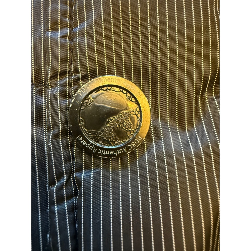 Unbranded Pinstripe Puffer Vest Mens Large Black Grey Excellent Quilted Zip Up - Picture 10 of 12